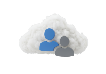 Isolated Cloud collaboration, teamwork, teamwork concept illustration, cloud computing