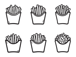 Hot Fries line art illustration