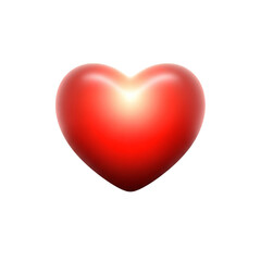 Vibrant 3D Rendered Red Heart with Smooth Surface and Soft Glow.