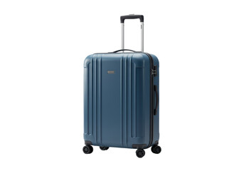 Isolated suitcase trolley with handle, luggage for traveling on vacation or business trip