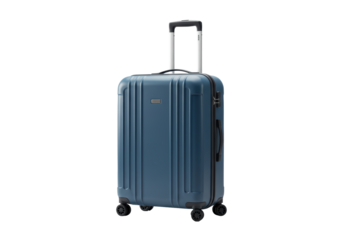 Isolated suitcase trolley with handle, luggage for traveling on vacation or business trip