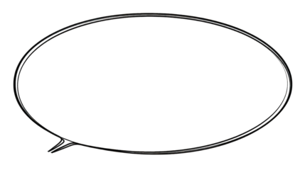 Colorful Speech Bubble Outline on Transparent Background