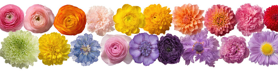 Colorful assortment of flowers in various shades