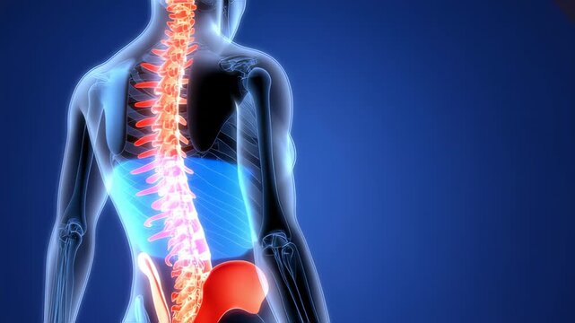 Human Anatomy Spinal Column Illustration Medical 3D Model Female Back Pain Healthcare