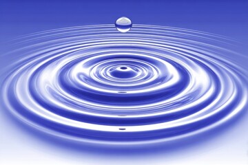 Water drop impacting still water, creating concentric ripples