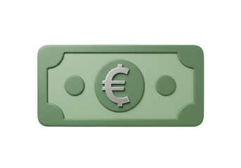 Isolated euro money with coin currency symbol on bill banknote for financial illustration
