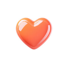 Fototapeta premium Glossy Orange Heart Shape With Soft Gradients Ideal For Valentine’s Day Crafts And Romantic Themes