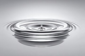 Silver liquid droplet impact, concentric ripples