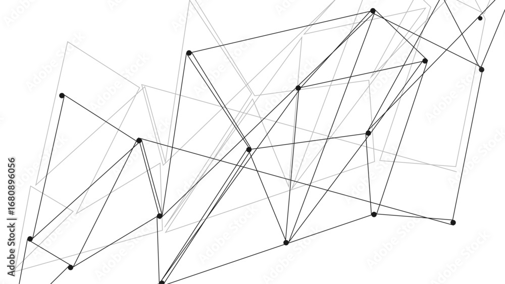 Poster futuristic plexus network background – abstract white line tech lines & triangles for digital commun