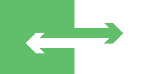 Dual Arrow Decision Concept &ndash; Green and White Arrows Representing Choice and Direction in Flat Vector Style.