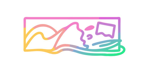 Abstract landscape with pastel gradient colorful