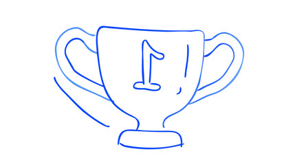 Blue Neon Trophy With Number One award winner