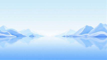 Calm Arctic Landscape with Snowy Mountains and Reflective Water