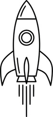 Rocket launching upward vector outline