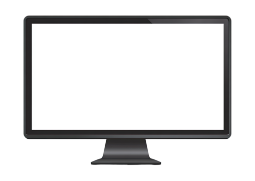Flat-screen monitor with blank white display