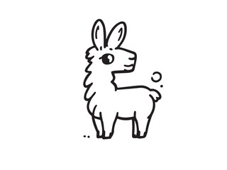 Llama line art illustration