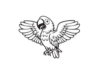 Macaw line art illustration