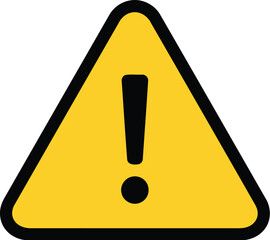 Yellow warning triangle with exclamation mark