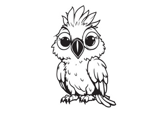 Macaw line art illustration