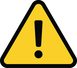 Yellow warning triangle with exclamation mark