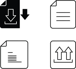 Document icons download upload data file management