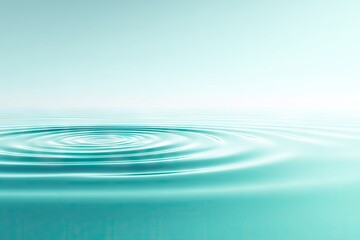 Teal water ripples, soft gradient background