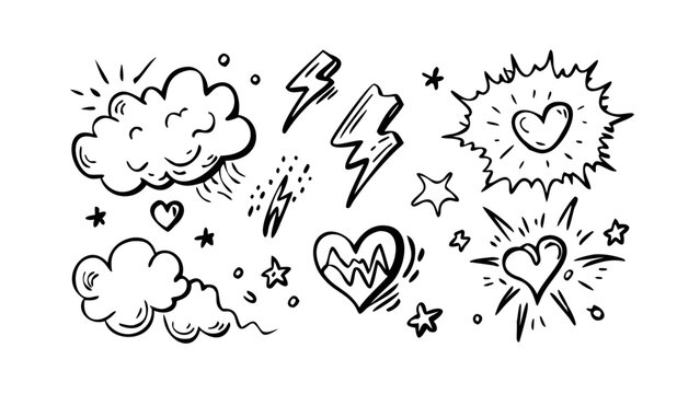 Comic Sound Effect Elements explosion lightning