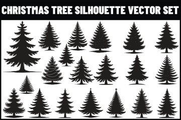 Obraz premium Christmas Tree Silhouette Bundle 