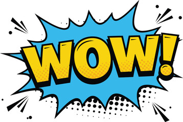 Comic book wow speech bubble vibrant pop art