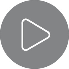 Minimalist play button icon simple media control