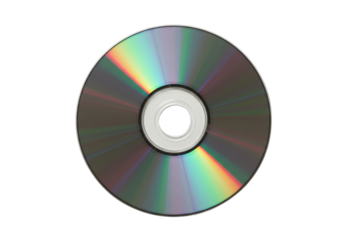 Isolated compact disc with rainbow iridescence for electronic content recording media