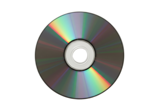 Isolated compact disc with rainbow iridescence for electronic content recording media