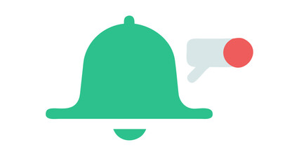 Green Bell Notification With Speech Bubble alert message