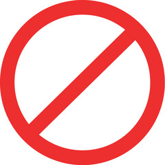 Red prohibition symbol stop sign no entry icon