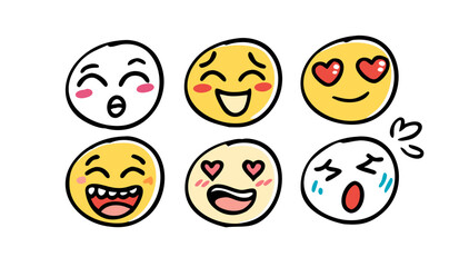 Happy laughing loving emojis hearts