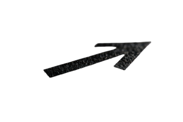Sparkling Black Upward Arrow on Transparent Background