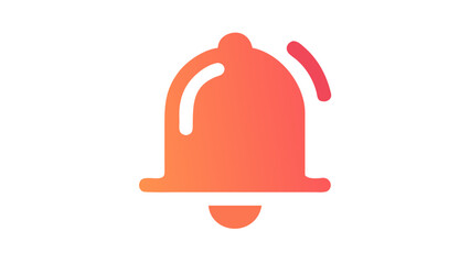 Orange bell notification gradient symbol