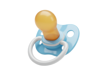 Isolated Baby Pacifier in Blue and Yellow, Infant Soother for Calming, Comfort and Teething