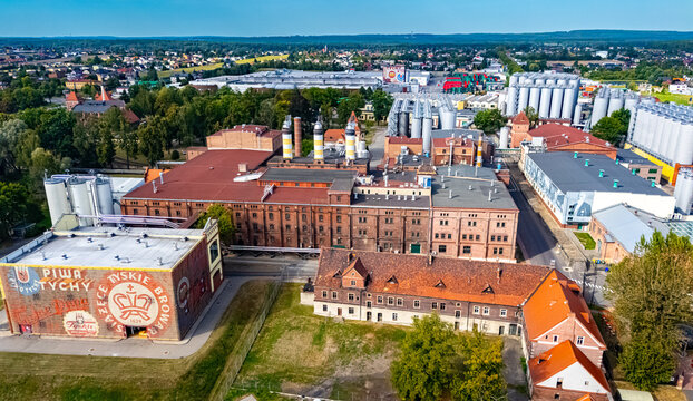 View of Tychy Princely Brewery with the Tyskie Brewing Museum
