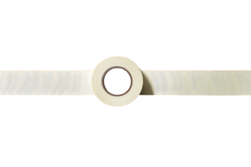 White Adhesive Tape Roll on Transparent Background