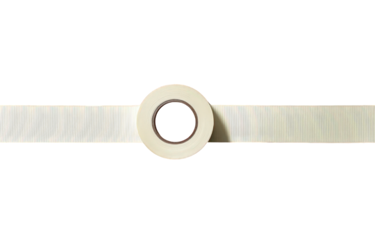 White Adhesive Tape Roll on Transparent Background