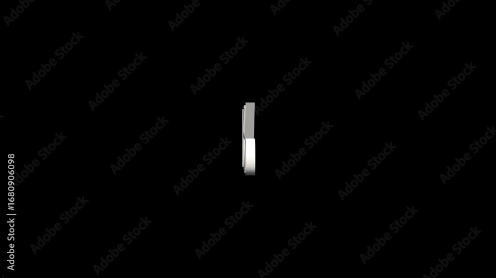 Poster abstract 16% percentage text. 3d 16 percentage loop animation. 16 percentage 3d text rotation on bla