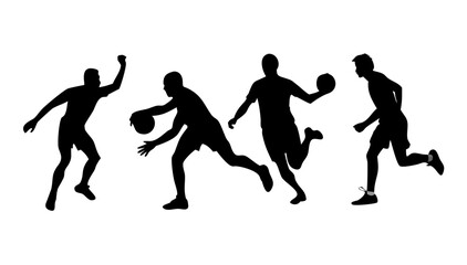 Two athletes in motion running sports