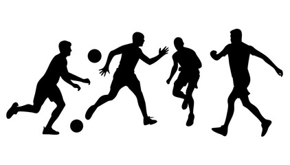 Two athletes in motion silhouette running