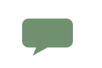 Green speech bubble icon for chat, comment, feedback, message, communication, and social media design element