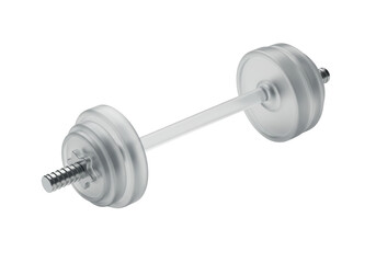 Isolated gray dumbbell for weightlifting for gym workout fitness training, exercise equipment