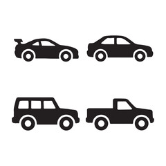 car icons set for automotive design and transportation Vector Illustration