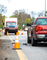 Road construction with traffic