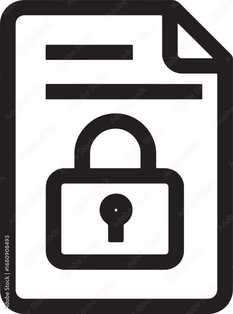 Poster secure encrypted file icon representing digital security and data protection silhouette