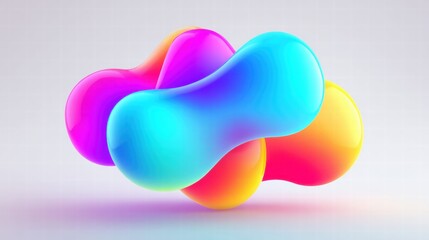 A striking abstract design featuring colorful, fluid shapes against a subtle gradient.